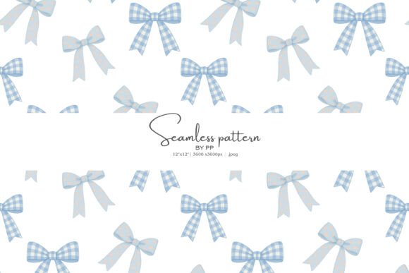 Blue Gingham Bows Seamless Pattern: A Versatile Design for Creative Projects