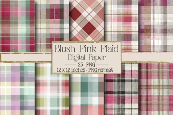 Blush Pink Plaid Pattern – A Versatile Design for Creative Projects