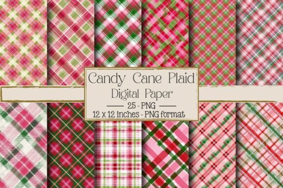 Candy Cane Plaid - Pink Red Green: A Versatile Design for Creative Projects