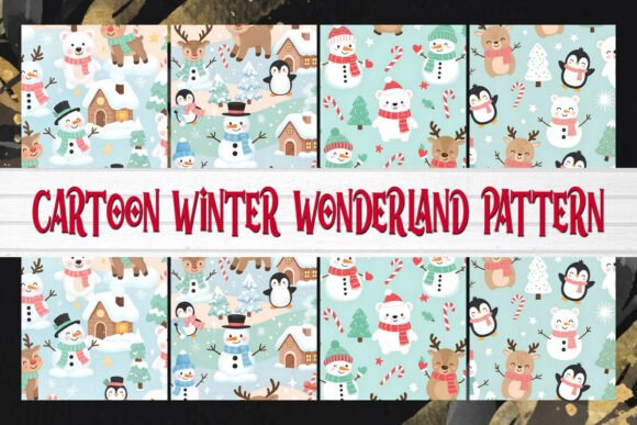 Cartoon Winter Wonderland Pattern: A Nostalgic Touch for Modern Holiday Spaces