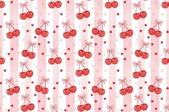 Cherry Valentine Pattern Paper Stripes: A Versatile Design Element for Creative Projects