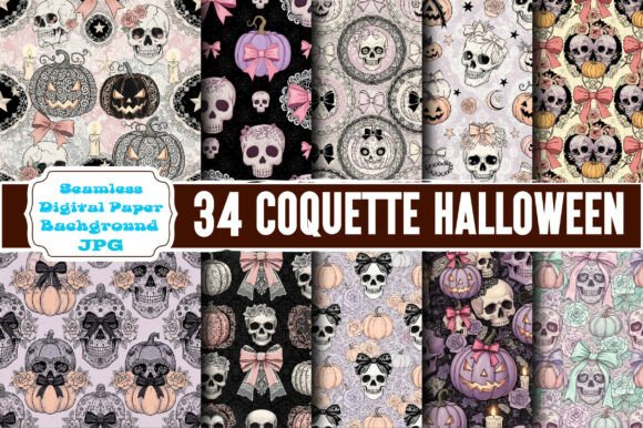 Coquette Halloween Digital Paper Adds Playful Elegance to Design Projects