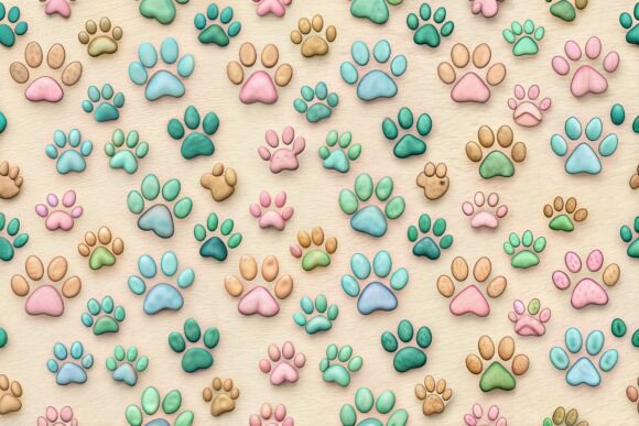 Cute Pastel Paw Print Pattern: A Versatile Design Element for Modern Creativity