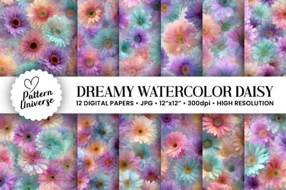 Dreamy Watercolor Flowers Pattern: A Versatile and Beautiful Design for Creative Projects