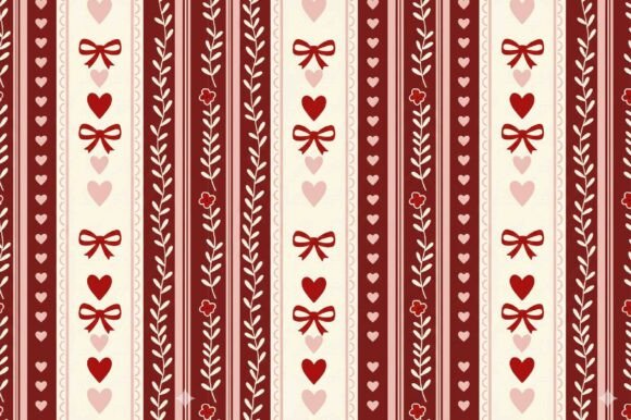 Floral Coquette Valentine Pattern Stripe: A Versatile Design for Creative Projects