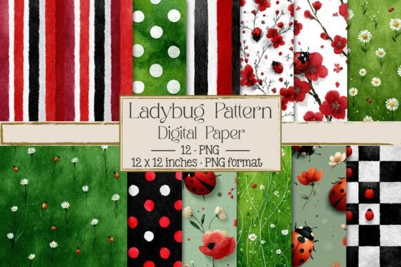 Ladybug Pattern Lady Bug Paper for Creative Projects