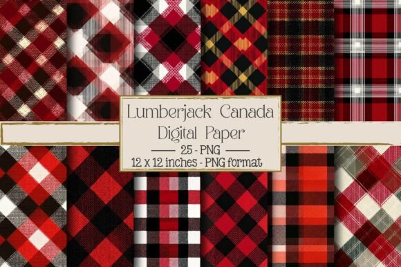 Lumberjack Canada Color Plaid – 25 High-Resolution PNG Designs for Creative Projects