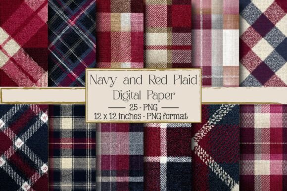 Navy and Red Diagonal Plaid: A Dynamic Pattern for Creative Expression
