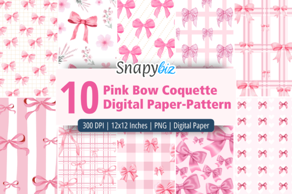 Pink Bow Coquette Digital Paper Pattern: A Whimsical Design Essential