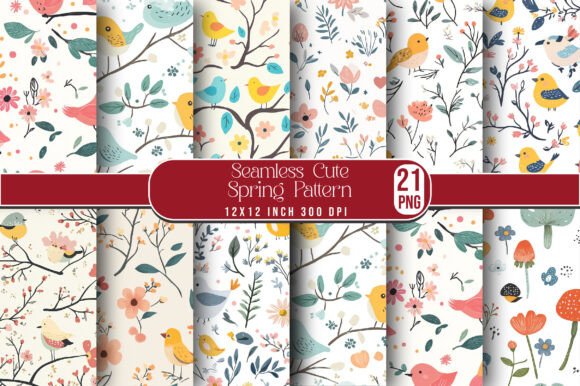 Seamless Cute Spring Pattern for Creative Projects