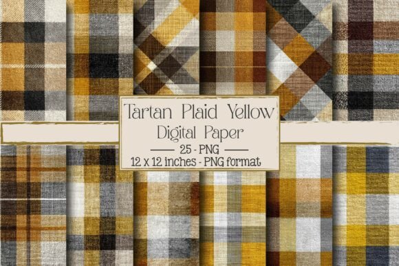 Set Tartan Plaid Yellow – 25 Premium Design Assets for Creative Projects