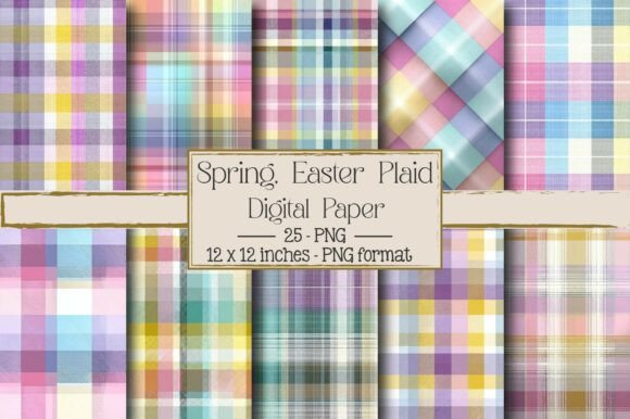 Spring and Easter Plaid Pattern: A Creative Guide to Using 25 Designs in Your Projects