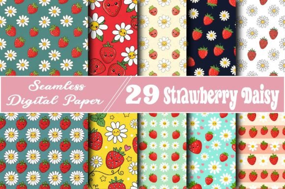 Strawberry Daisy Seamless Pattern: A Versatile Design for Creative Projects