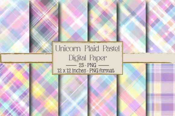 Unicorn Plaid - Seamless Pastel