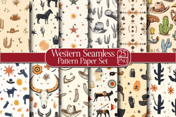 Western Seamless Pattern Paper Set: A Creative Tool for Modern Design Projects