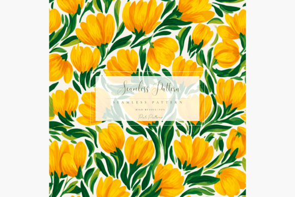 Yellow Floral Seamless Pattern PNG: A Cheerful Design Asset